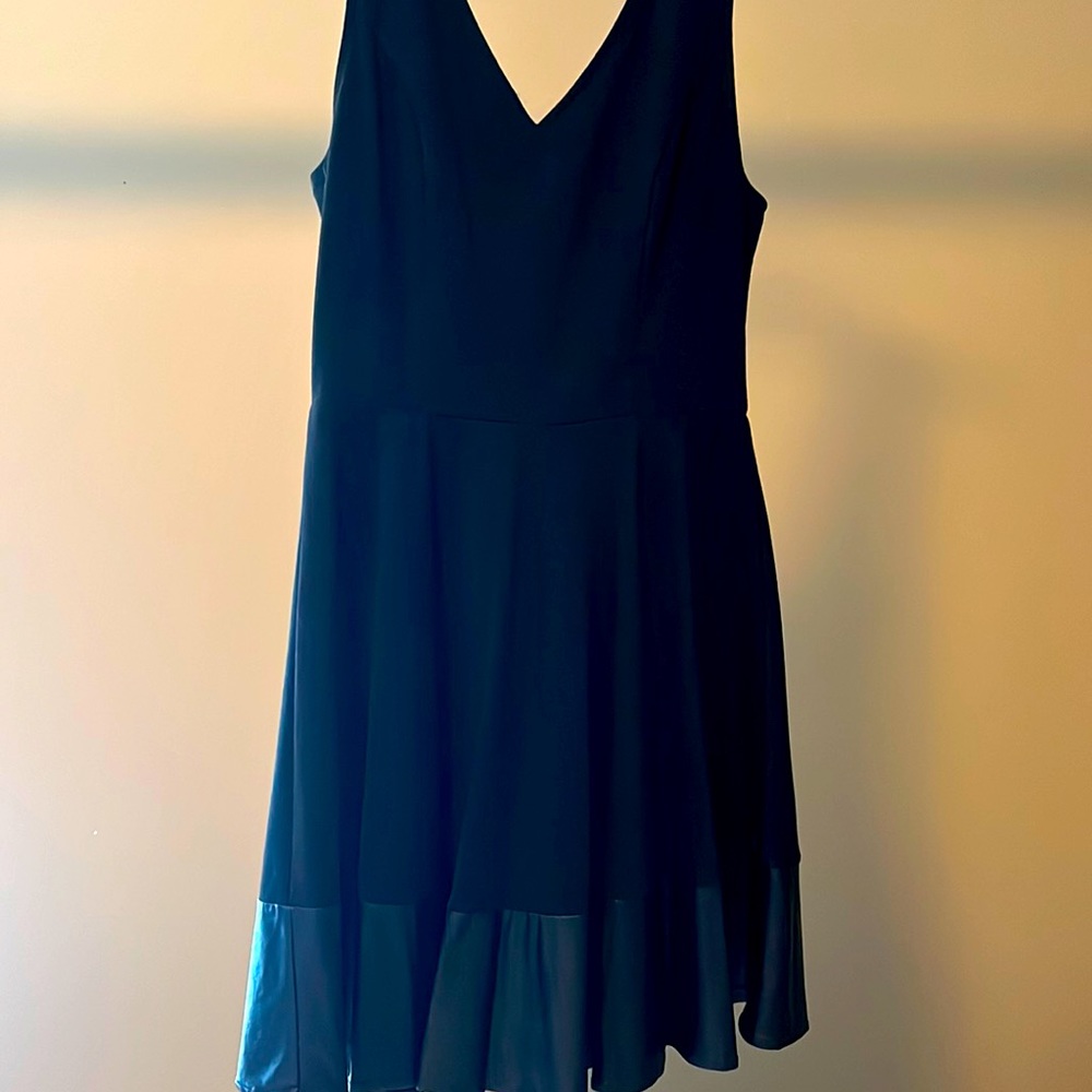 Black dress with leather bottom